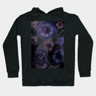 MIDNIGHT BLUE EXOTIC FLORAL BLOOM ART POSTER DECO PRINT TROPICAL VINTAGE DESIGN Hoodie